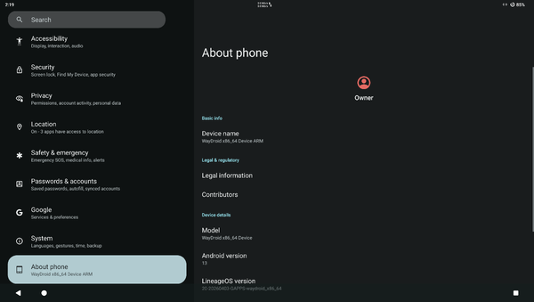 Install ARM translation